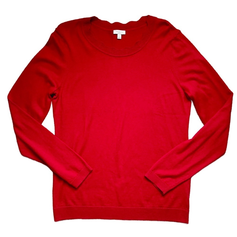 Talbots Red Crewneck Knit Sweater S